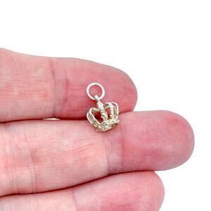 Estate Sterling Silver 925 Openwork Crown Charm